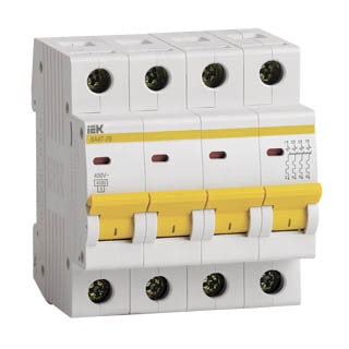 ВА47-29 4Р 25А/C 4.5кА IEK, Автоматичний вимикач